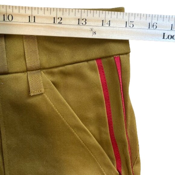 Zara SALE! High Waisted Wide Cropped Pants Mustard Color Red Stripes, sz. Medium - Picture 10 of 14